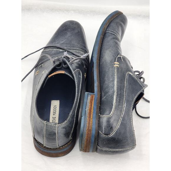 Steve Madden Shoes Mens 12 Leather Dress Cap Toe Lace Modern Gentleman Derby - Picture 12 of 13